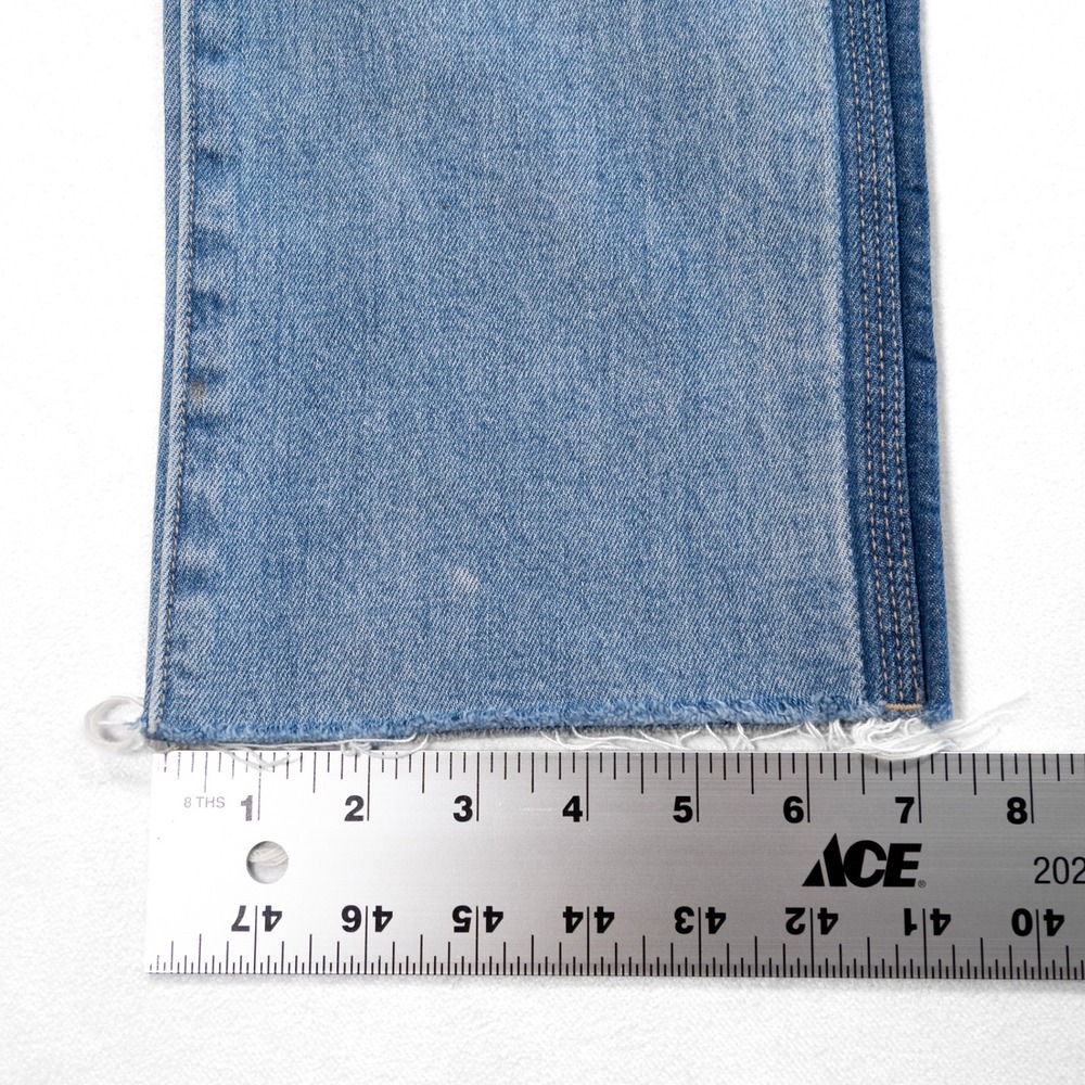 POINT SUR DENIM Women's Size 29 Light Wash Shoreditch Straight Leg Raw Hem Jeans - Picture 7 of 7